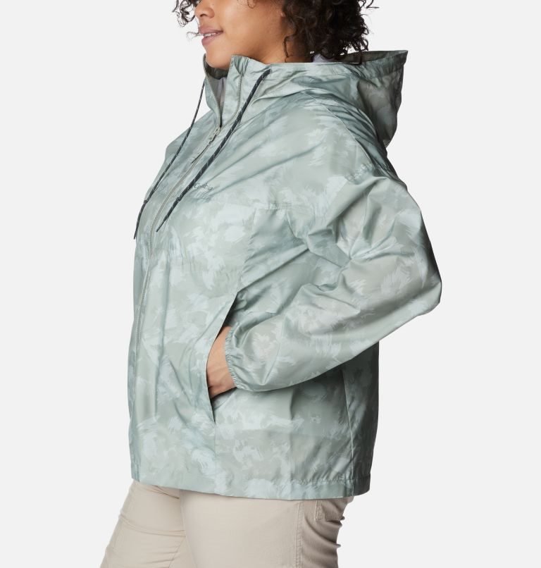 Jacheta Columbia Flash Challenger Novelty Windbreaker Dama Masline Verzi | Plus Size JRMSA19Q8